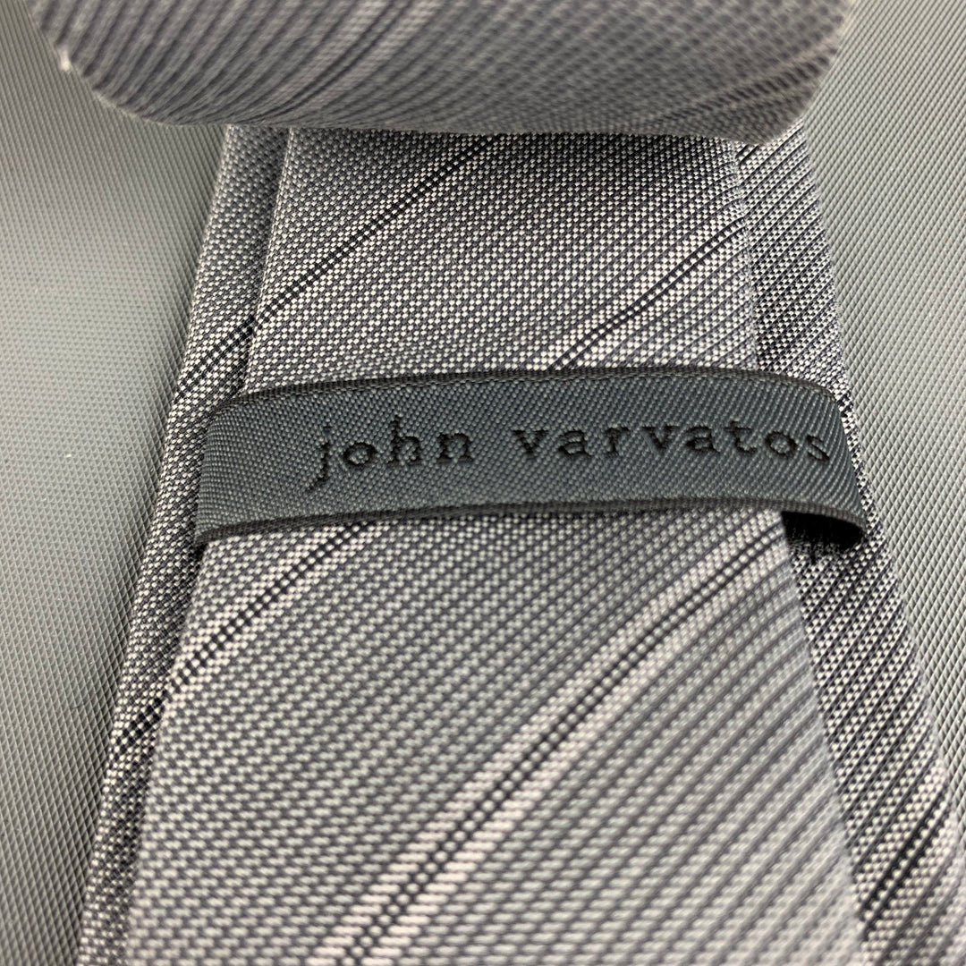 JOHN VARVATOS Black Textured Silk Tie
