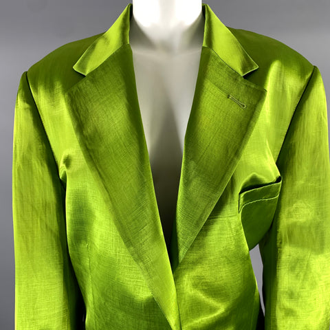 TOM FORD Size XS Green Silk Notch Lapel Blazer