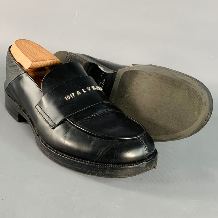 1017 ALYX 9SM Size 8 Black Silver Leather Slip On Loafers