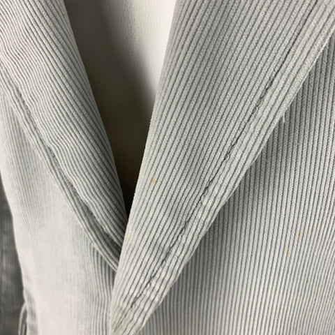 GUCCI Size 40 Grey Corduroy Cotton Peak Lapel Sport Coat