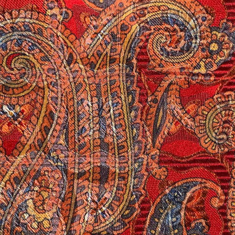 ROBERT TALBOTT Red Orange Paisley Silk Tie