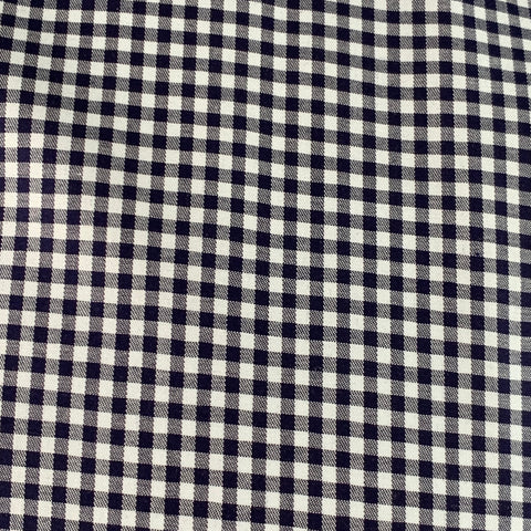 Chemise homme ETON en coton à carreaux vichy marine et blanc, manches longues, coupe cintrée, col cutaway, taille M