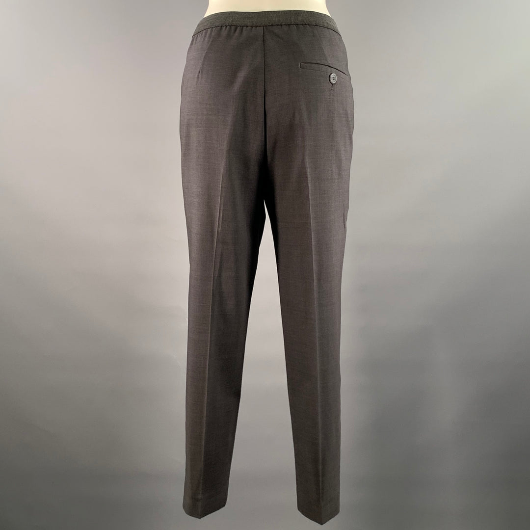 BRUNELLO CUCINELLI Size 8 Grey Wool Heather Elasticated Pants