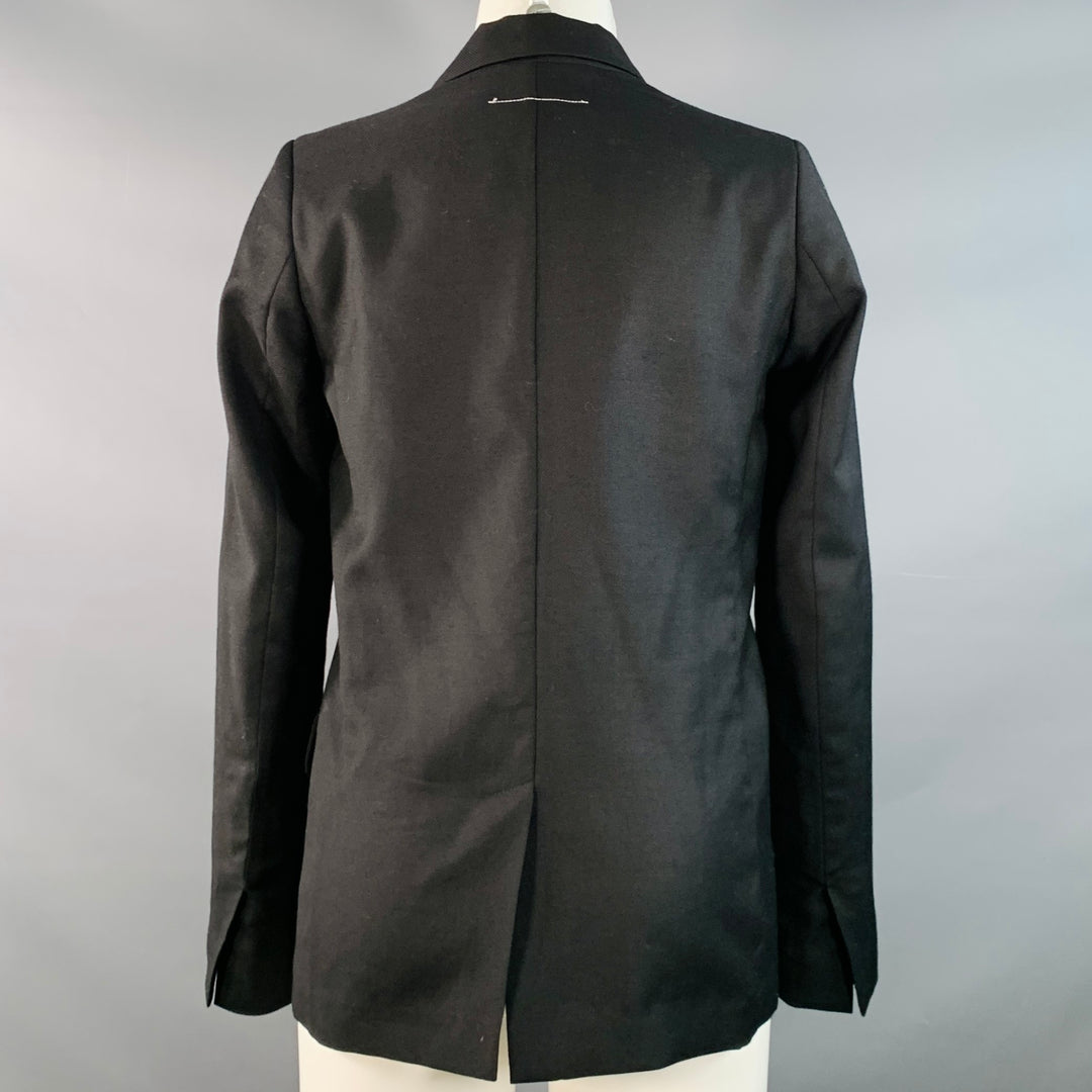 MM6 MAISON MARGIELA Size 2 Black Wool Shawl Collar Jacket Blazer