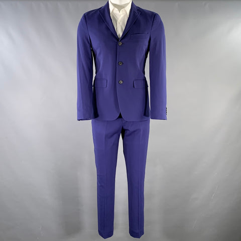 ACNE STUDIOS Size 36 Blue Wool Blend Notch Lapel Suit