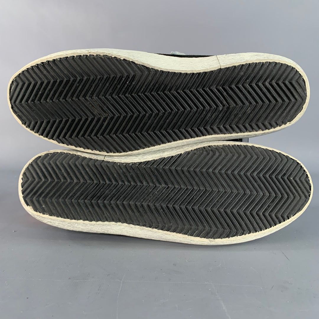 GOLDEN GOOSE SUPERSTAR Size 7 Black Orange Suede Low Top Skater Sneakers