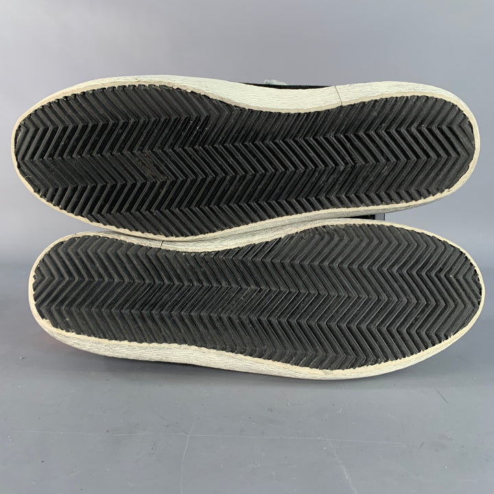 GOLDEN GOOSE SUPERSTAR Size 7 Black Orange Suede Low Top Skater Sneakers