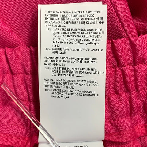 VERSACE Size M Pink Fuchsia Virgin Wool Mohair Pleated Tapered Casual Pants