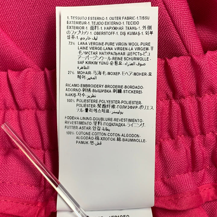 VERSACE Size M Pink Fuchsia Virgin Wool Mohair Pleated Tapered Casual Pants
