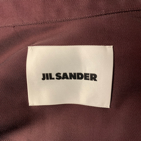 JIL SANDER Size M Plum Viscose Silk Hidden Placket Long Sleeve Shirt