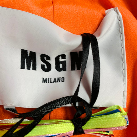 MSGM Size 6 Orange Wool Peak Lapel Jacket Blazer