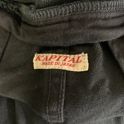 KAPITAL Size L Black Cotton Drop crotch Casual Pants
