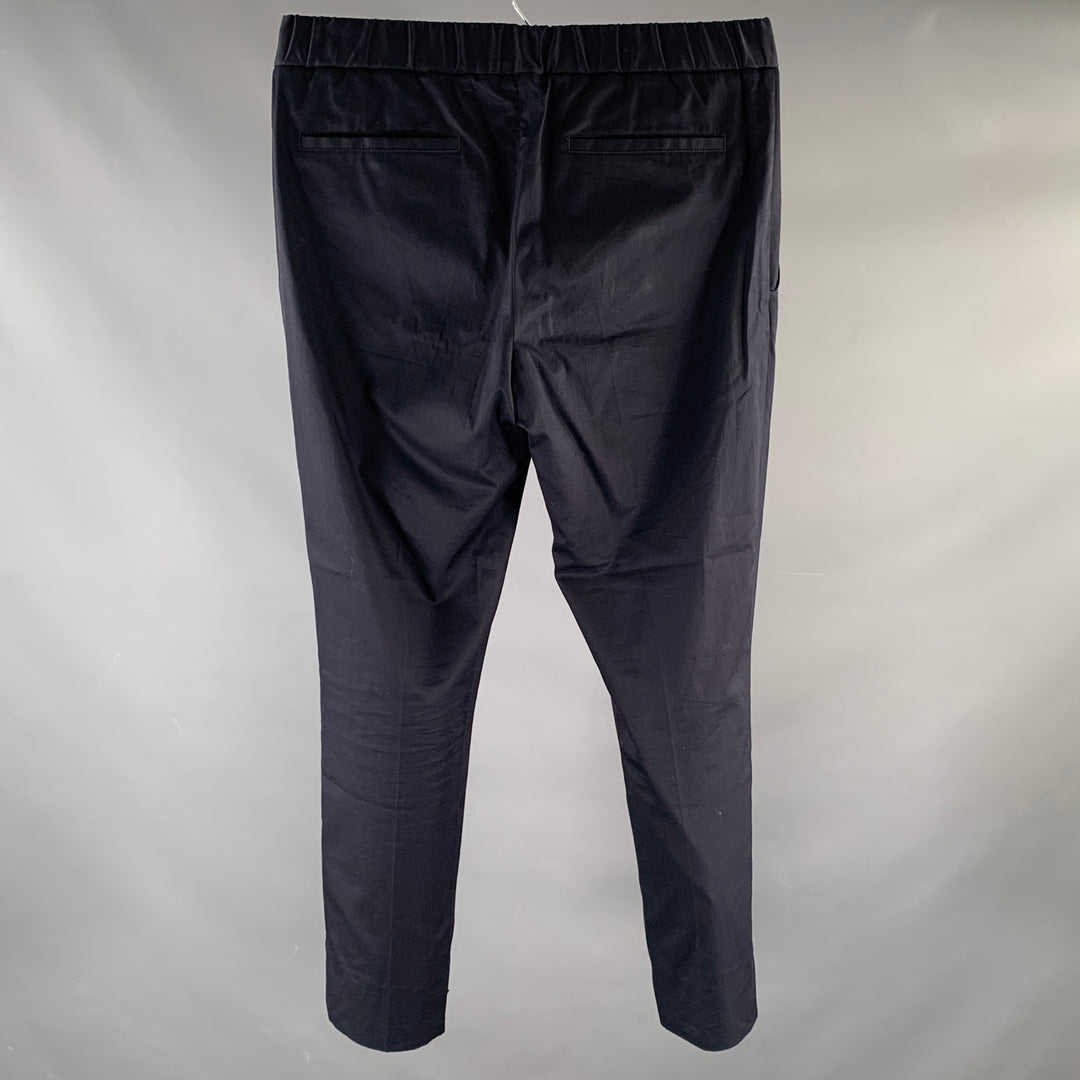 LORO PIANA Size S Navy Solid Cotton Zip Fly Casual Pants