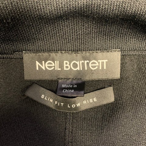 NEIL BARRETT Size L Black Red Color Block Wool Joggers Casual Pants