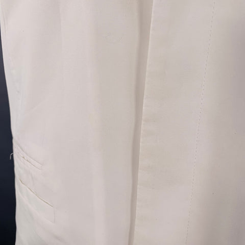 PRADA Size 44 White Cotton Logo Hidden Buttons Vest