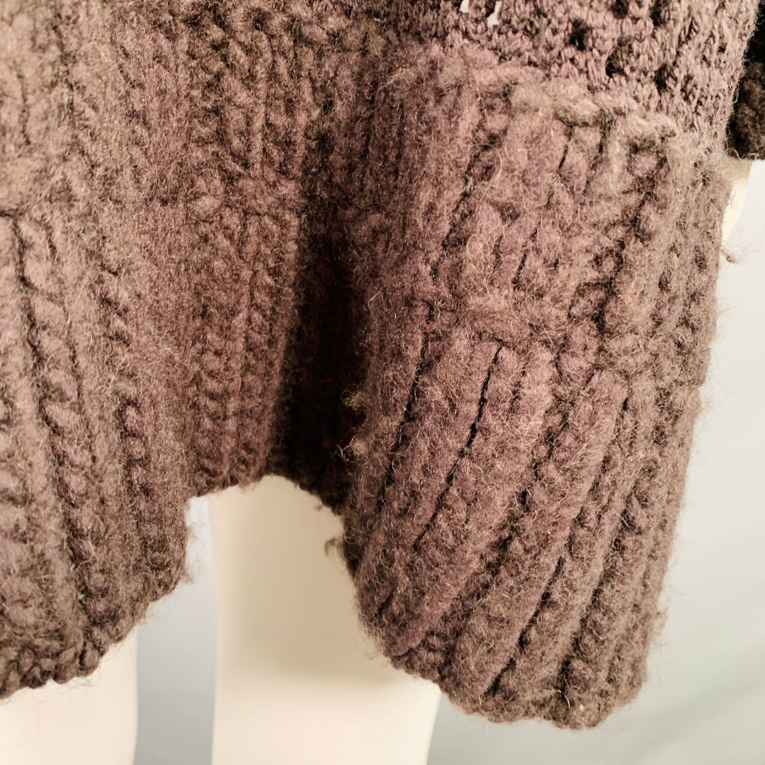 JOHN GALLIANO Size M Brown Wool Blend Turtleneck Chunky Knit Sweater