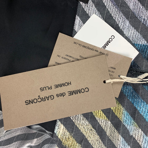 COMME des GARCONS HOMME PLUS Size M Multi-Color Stripe Wool Flared Coat