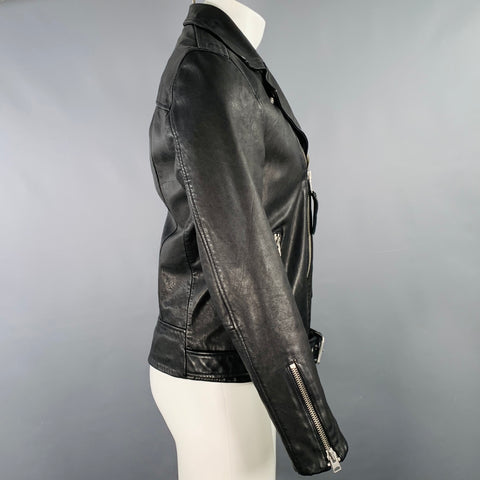 ALLSAINTS Size M Renzo Black Lambskin Leather Motorcycle Jacket