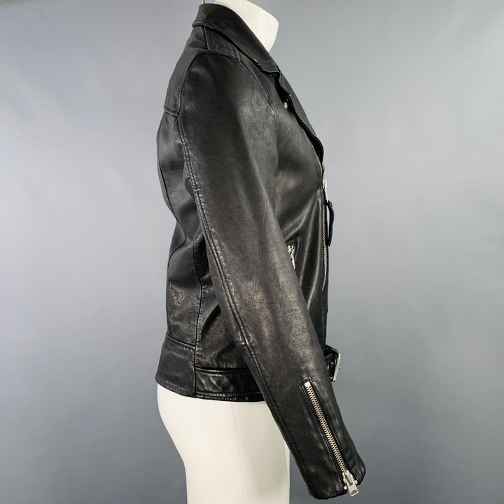 ALLSAINTS Size M Renzo Black Lambskin Leather Motorcycle Jacket