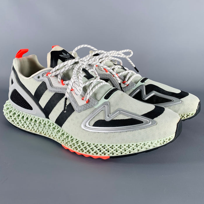 ADIDAS Baskets Lacées Nylon Vert Noir Taille 11