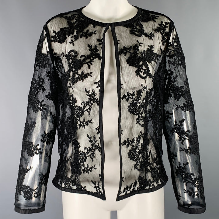 MARISA BARATELLI Size M Black Lace Jacket Blazer