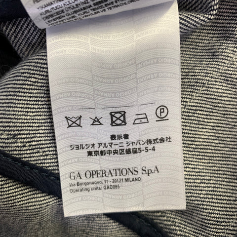 GIORGIO ARMANI Size 6 Indigo Denim Military Jacket