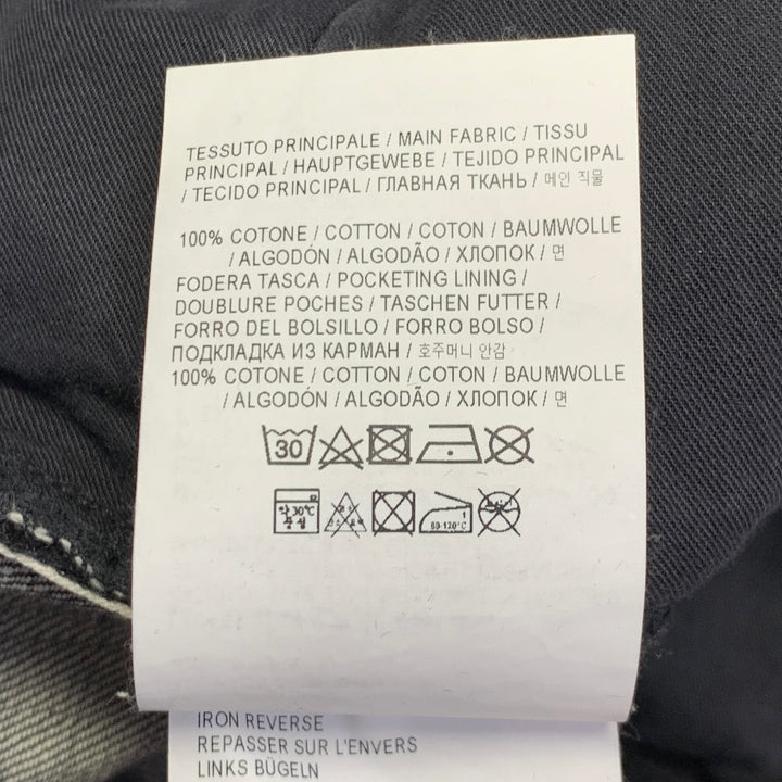 GOLDEN GOOSE Size 34 Black Washed Selvedge Denim Tapered Distressed Jeans