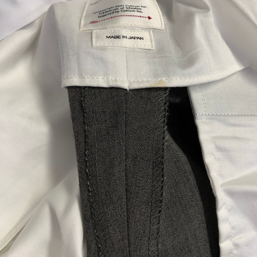VISVIM Size L Dalton Slacks Grey Wool Linen Tapered Zip Fly Dress Pants