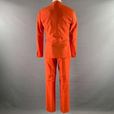 PAUL SMITH Size 38 Orange Wool Blend Notch Lapel Suit
