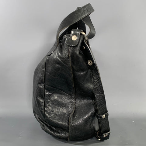 IL BISONTE Black Leather Hobo Handbag & Leather Goods