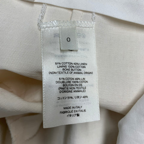 THE ROW Size 0 Cream Cotton Linen Pleated Dress Pants