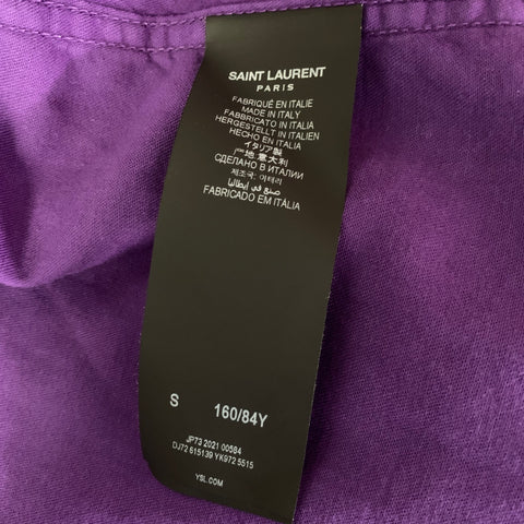 SAINT LAURENT Size S Purple Cotton Button Up Long Sleeve Shirt