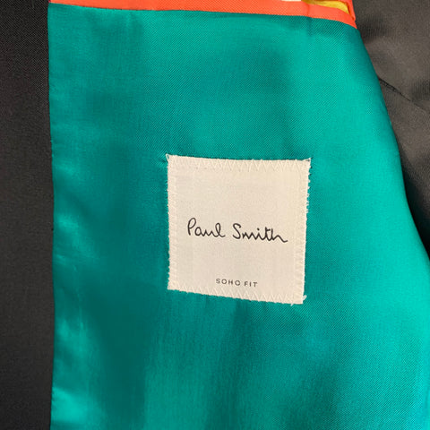 PAUL SMITH Veste de sport en laine et élasthanne noire perlée, taille 42 (coupe normale)