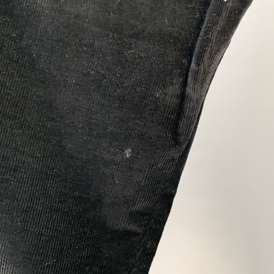 DSQUARED2 Size 32 Black Corduroy Cotton Blend Button Fly Casual Pants