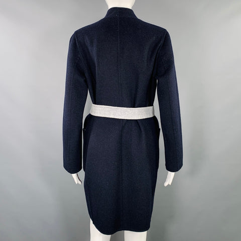 MAX MARA Size 2 Navy Grey Wool Angora Reversible Coat