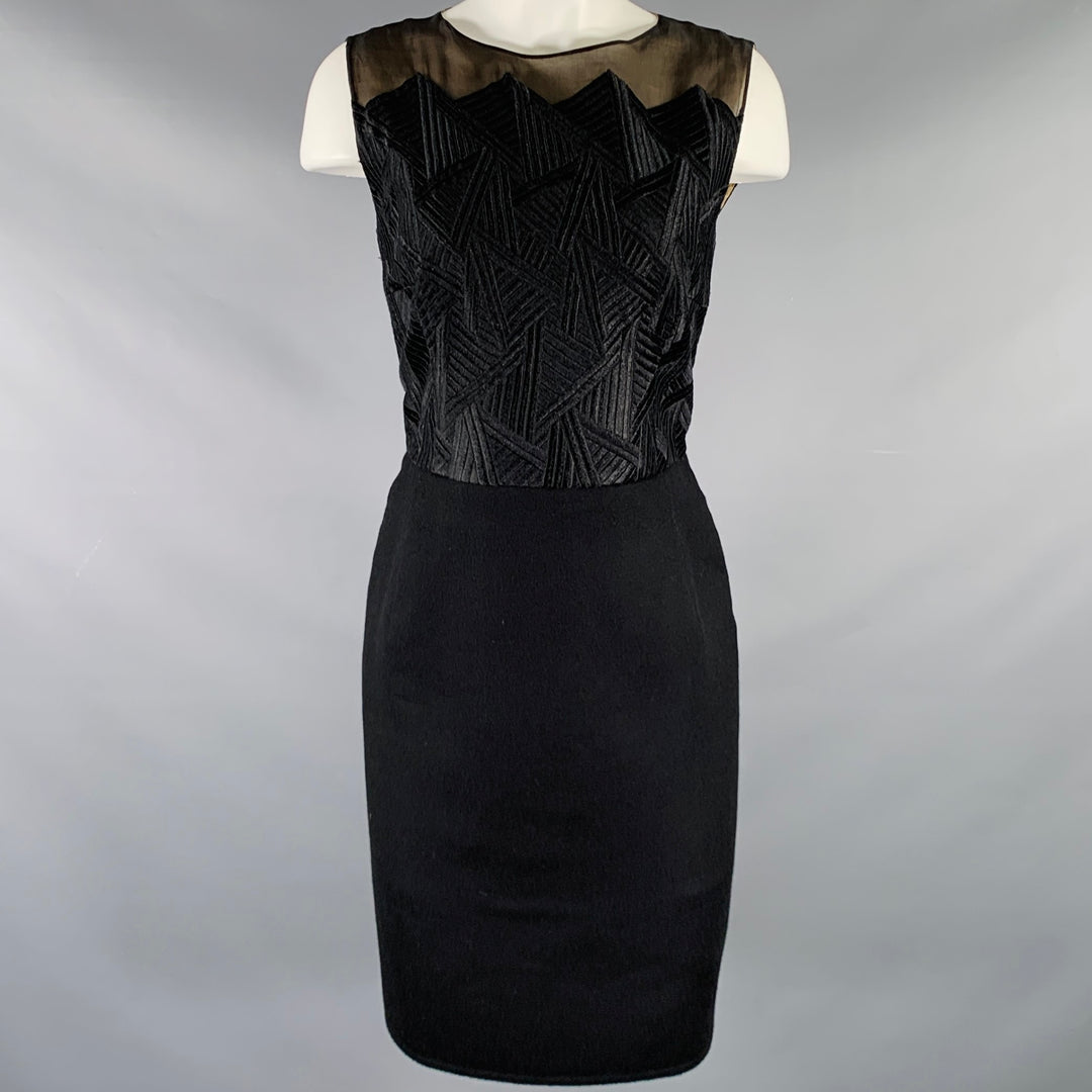 AKRIS Size 8 Black Silk Cashmere Sleeveless Below Knee Dress Sui Generis Designer Consignment AKRIS Size 8 Black Silk Cashmere Sleeveless Below Knee Dress Sui Generis Designer Consignment