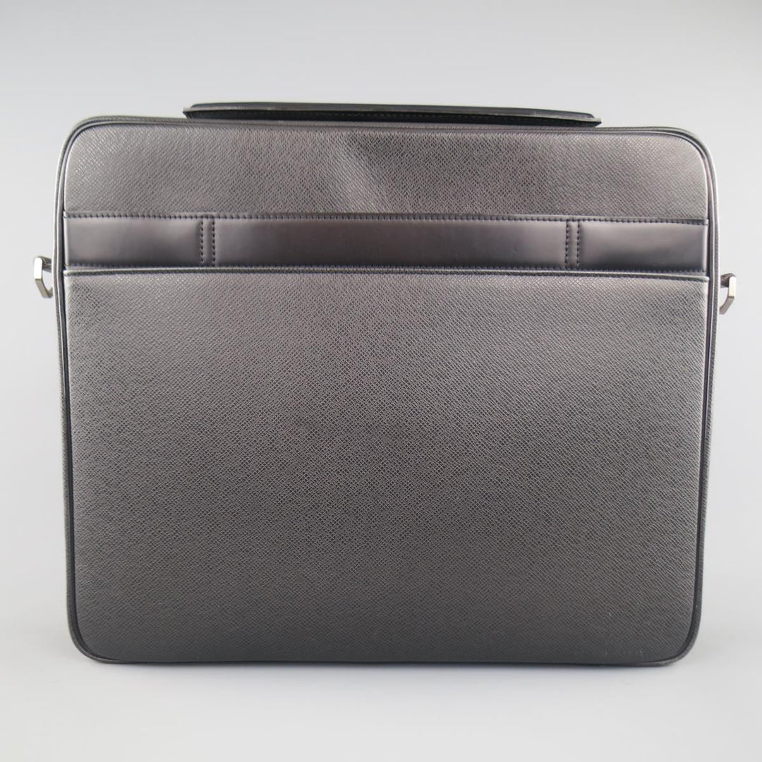 LOUIS VUITTON Black Leather ODESSA ARDOISE Computer Briefcase Bag