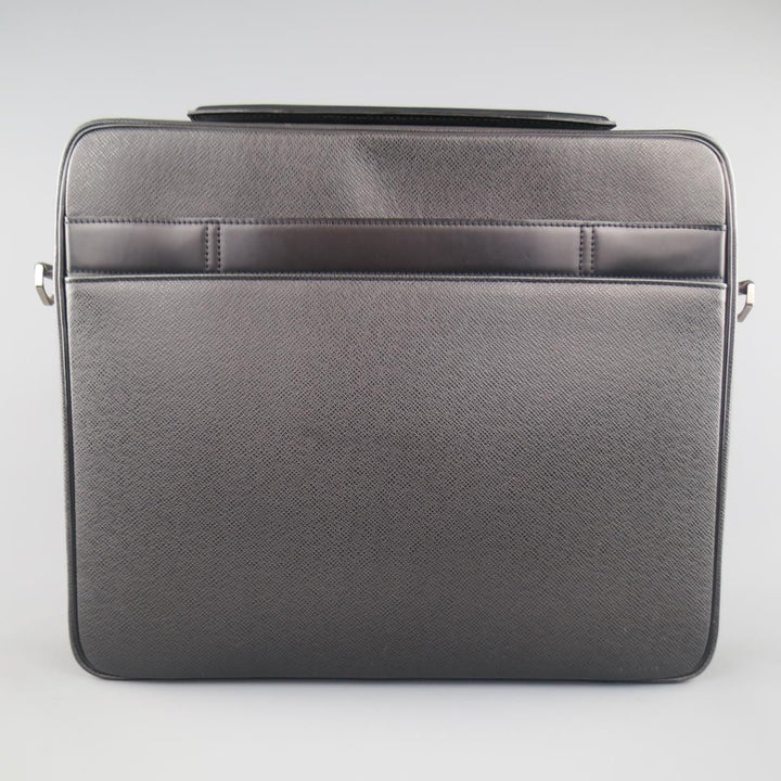 LOUIS VUITTON Black Leather ODESSA ARDOISE Computer Briefcase Bag