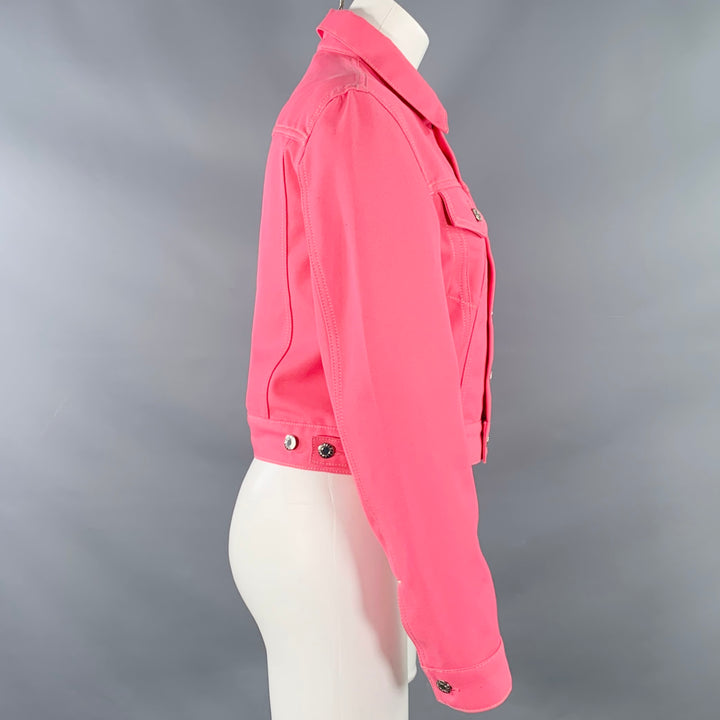 HELMUT LANG Size S Pink Cotton Blend Trucker Jacket