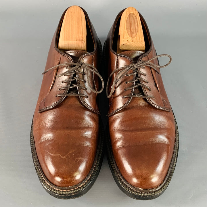 ALDEN Size 6.5 Brown Leather Derby Lace-Up Shoes