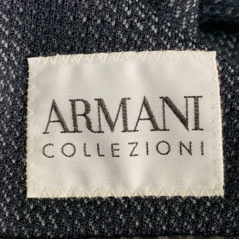 ARMANI COLLEZIONI Size 40 Black Blue Textured Wool Blend Sport Coat