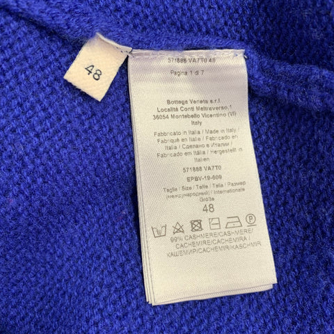 BOTTEGA VENETA Size 12 Blue Cashmere Blend Crew Neck Sweater