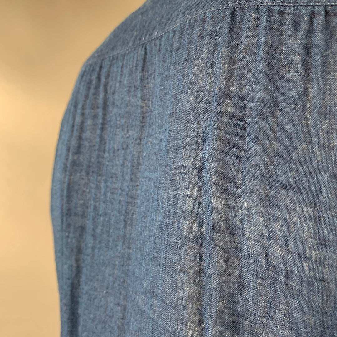 45rpm Size XL Indigo Blue Cotton One Pocket Long Sleeve Shirt