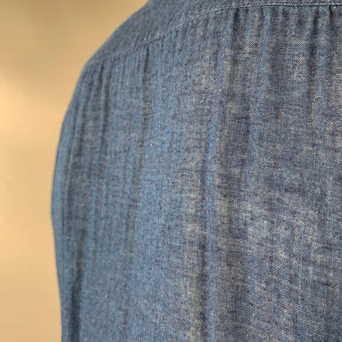 45rpm Size XL Indigo Blue Cotton One Pocket Long Sleeve Shirt