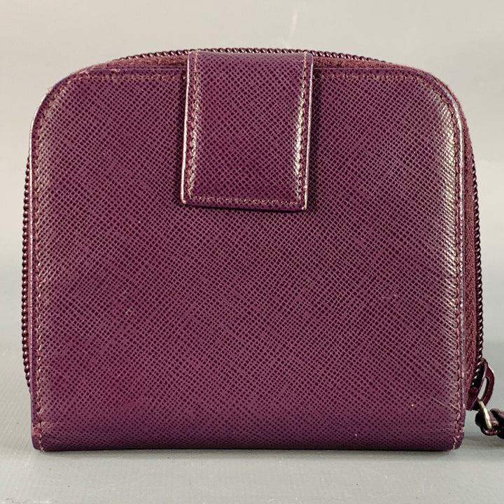 PRADA Purple Saffiano Leather Zip Wallet