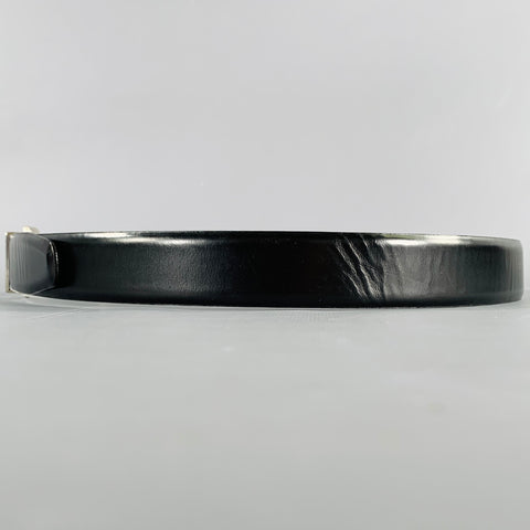 DKNY Size 34 Navy Silver Leather Belt