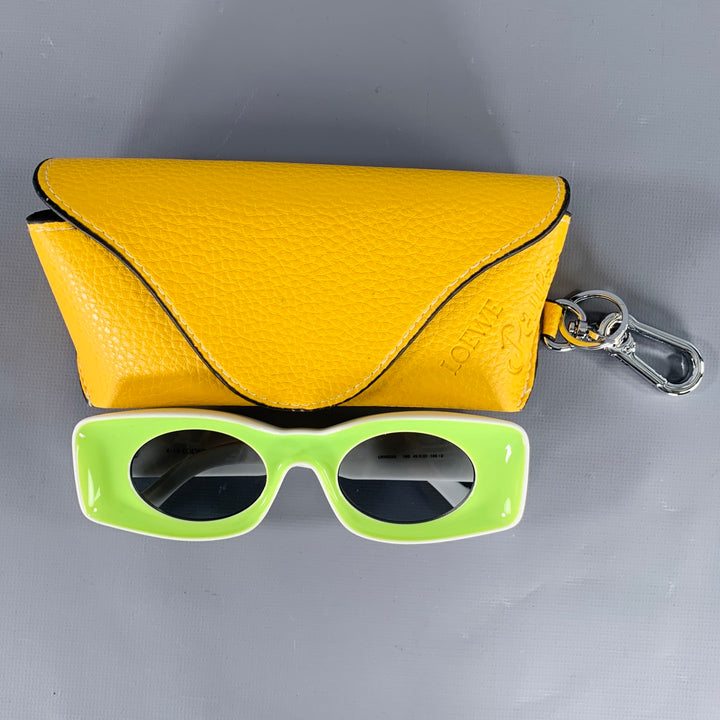LOEWE x PAULA'S IBIZA White Green Acetate Two Tone Sunglasses