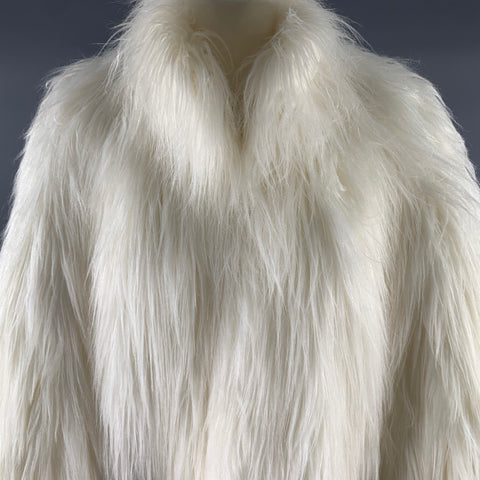 HOUSE OF FLUFF Size M White Acrylic Blend Faux Fur Coat