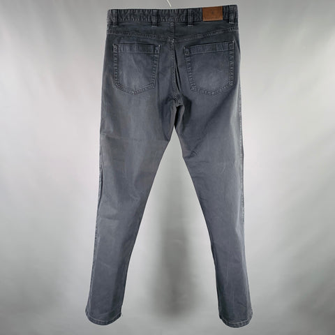 Jean droit gris anthracite en mélange de coton ERMENEGILDO ZEGNA Taille 33