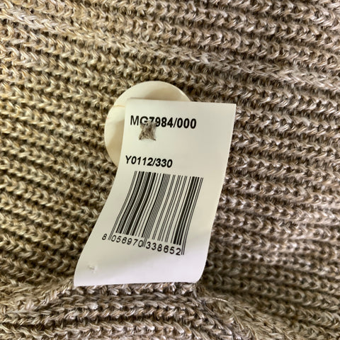 ISAIA Size XXL Tan Khaki Cable Knit Linen Wool Chore Jacket
